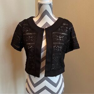 Perception - Black Lace with Gold Shimmer Cardigan - Wrap - Size: 8